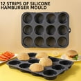 thumbnail image 6 of Clearance Cooking Utensils under $5,Silicone Hamburger Bun 12 Cavity Loaf Pan Non Stick Baking Pannon Stick Pan Easy To Release Household Silicone Food Baking New Baking Tool, 6 of 9
