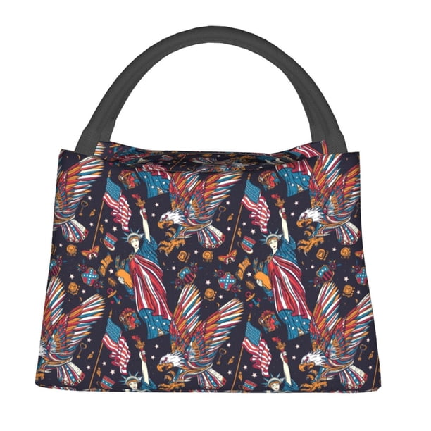Balery United States Of America Bolsa de Aislamiento Portátil – Bolsa de Almuerzo con Forro de Aluminio Mejorado, Funda Impermeable y Fácil de Limpiar para Picnic y Caja de Almuerzo