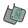 thumbnail image 2 of Monogram - Initial M Blue Dots Pair of Pot Holders, 2 of 2