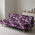 thumbnail image 4 of SCRAWLGOD Skull Flower Print Sofa Cover Without Armrest Heavy Duty Anti Wrinkle Futon Slipcover Washable Sofa Slipcover Leakproof Couch Cover 3 Seater for Living Room, 4 of 9