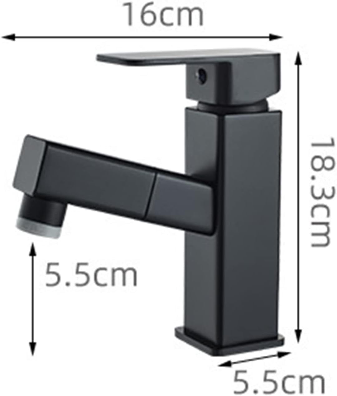 Bathroom Sink Faucet with Pull Down Sprayer Dual Mode Brass hot and Cold Single Handle Single Hole Retractable Faucet, for Bathroom,B Spray