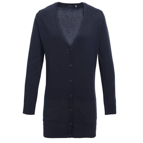 Premier Womens Longline V Neck Knitted Cardigan