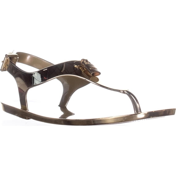 MICHAEL Michael Kors Mira Metallic Jelly Thong Sandals, Gold