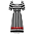 thumbnail image 4 of Black and White Stripes with Red Hearts Sleeveless Dress dress party evening elegant luxury celebrity, 4 of 6