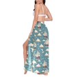 thumbnail image 3 of Women Sarong Wraps Sailboat Seagulls Swimsuit Beach Pareo Bikini Coverups Skirt M, 3 of 7
