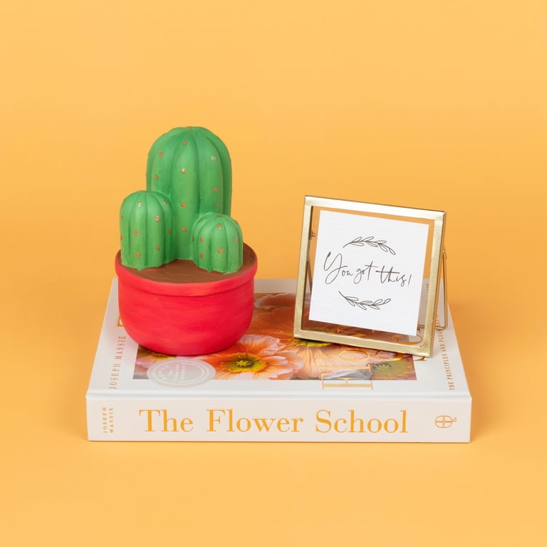 Hello Hobby Paintable Cactus Figurine, White 6" Ceramic Base to Paint
