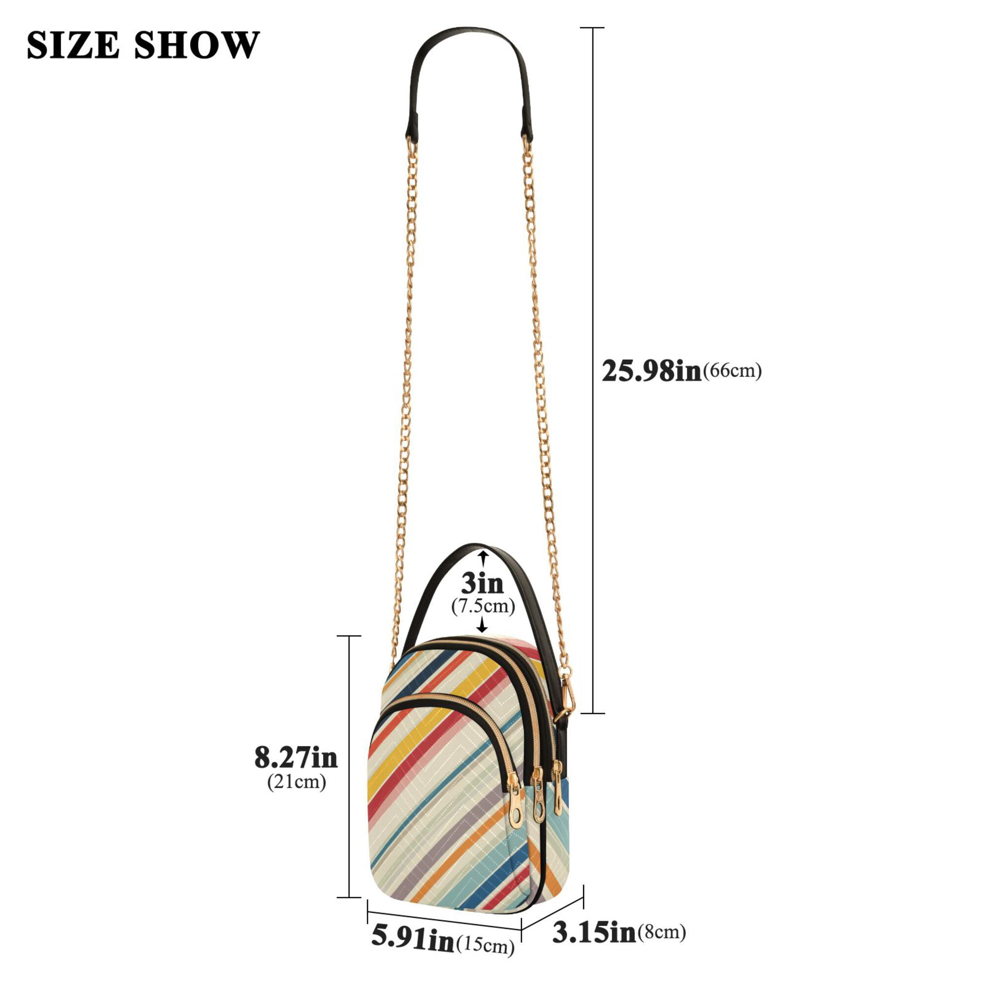 FORMRS Crossbody Bag for Women Quilted Travel Shoulder Cell Phone Purse with Chain Strap Handbag, Striped Pattern