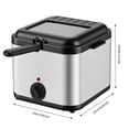 thumbnail image 2 of 9*8.2*7.4in Stainless Steel Electric Deep Fryer Cooker Home Countertop 1000W 2.5 L Oil Capacity Fast Frying, 2 of 17