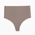 thumbnail image 4 of TrowBridge-bragas de cintura alta para mujer, tangas sin costuras, ropa interior femenina de satén de seda, lencería Sexy, moda, tangas de Fitness, parte trasera en T, 4 of 4