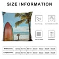 thumbnail image 6 of Acheng Summer Beach Decorative Throw Pillow Covers, Palm Tree Surfboard Coastal Beach Home Decor Zippered Pillow Cases Cushion Covers for Living Room Sofa Couch,2 Pcs White, 6 of 6