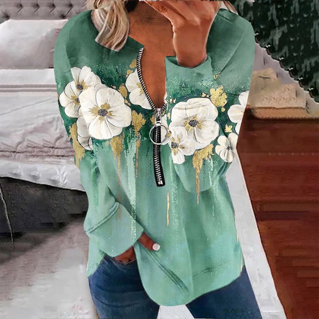 Chandails à Capuchon Mode pour Femmes 2023 Hauts Automne Manches Longues Chandail Ample Chemise Chic Décontractée Chandails à Col Rond pour Dames Rabais de 50 % Liquidation Costumes d'Halloween/Noël