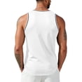 thumbnail image 4 of Boyscolos Mens Slim Fit Tank Tops Basketball Sleeveless Round Neck Athletic Workout Gym Vest Top Fashion Hip Hop Tee White 2XL, 4 of 6
