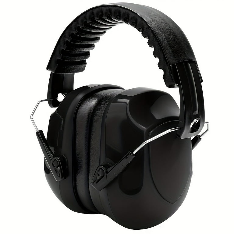 Noise-Cancelling Ear Muffs, 34dB SNR, Black Over-the-Head Hearing