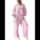 thumbnail image 1 of Conjunto de 2 Piezas de y Algodón para Mujer, con Cuello en V, Camisa de Larga Abotonada y Pantalón con Bolsillos Rosa 4XL, 1 of 7