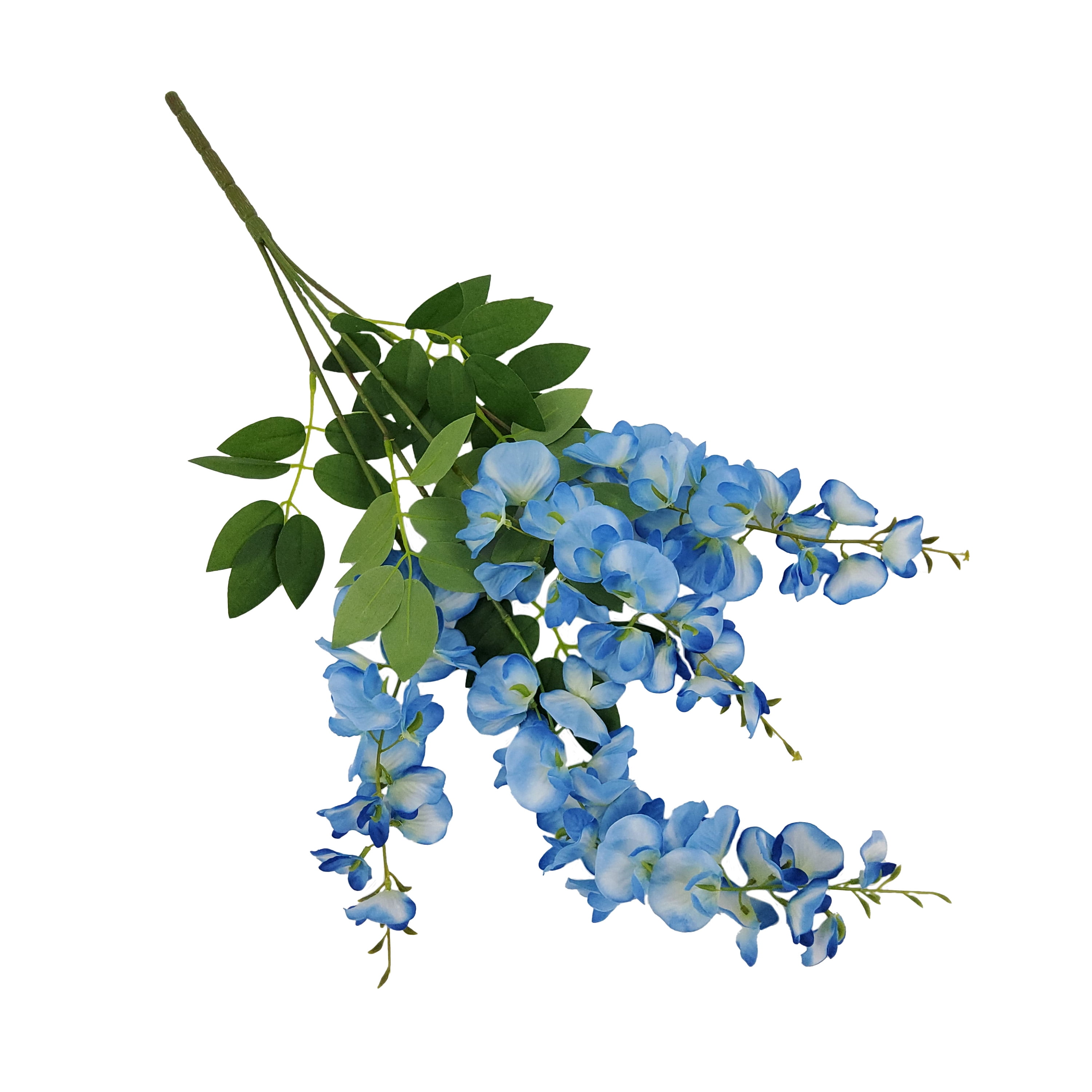 Mainstays 17in Indoor Artificial Blue Wisteria Bush, Blue Color.