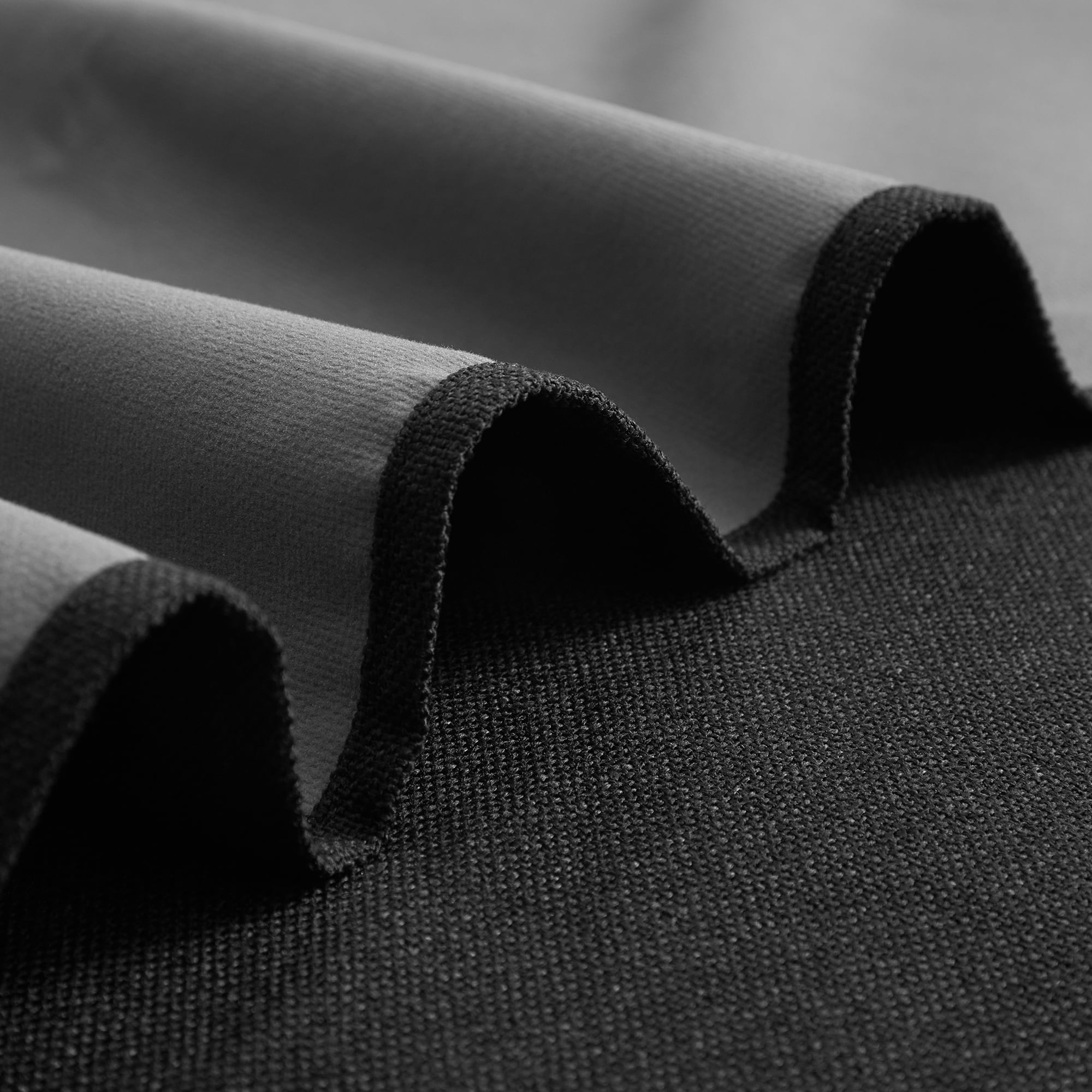 Mainstays Solid Twill Blackout Curtain Panel and Sheers, Set of 4, Rich Black, 27.5" W x 63" L