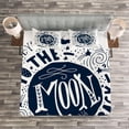 thumbnail image 3 of Ambesonne I Love You Quilted Bedspread Set 3 Pcs, Happy Words Comet, King Size, Dark Blue White, 3 of 3