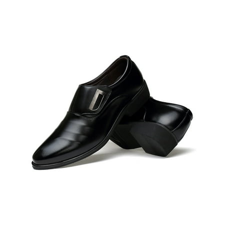 

Kesitin Men Slip Resistant Low-top Loafers Formal Lightweight Comfort Block Dress Shoes Black 6