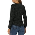 thumbnail image 4 of MODA NOVA Juniors Ruffle Neck Long Sleeve Polka Dots Blouse Shirts Black-Dots XL, 4 of 6