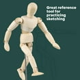 thumbnail image 3 of UPOUART Flexible Jointed Wood Mannequin Model with Stand for Artists Table Decor, 3 of 8