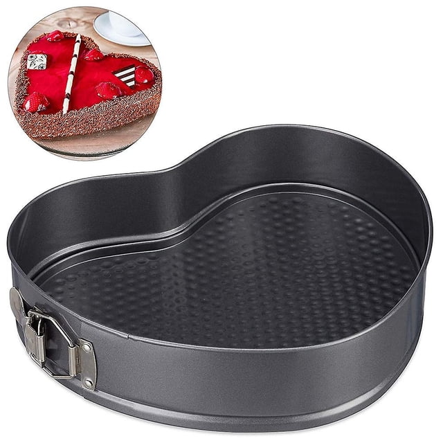 Molde para tarta de queso antiadherente de 18 cm con fondo extraíble, molde para hornear pasteles con forma de corazón a prueba de fugas, molde desmontable para pasteles