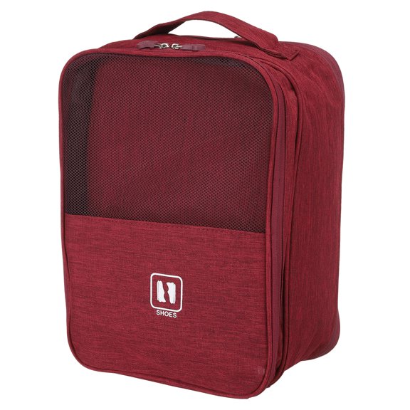 Uxcell Shoe Bags for Travel, Holds 3 Pairs of Shoes, Travel Accessories for Packing, Red