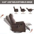 thumbnail image 5 of CQSXDA Living Room Heat Massage Recliner Chair in Light Fabric Featuring Rocker and Swivel Design，Brown, 5 of 17
