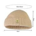 thumbnail image 5 of Mosey Autumn Winter Solid Color Knitting Hat Women Men Logo Print Brimless Beanie Hat Casual Short Ribbed Couple Hat, 5 of 7