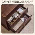 thumbnail image 4 of Aitjunz Modern Nightstand Set of 2, 23'' Tall Bedside Table w/ 2 Drawers for Storage, Wooden Mid Century End Table w/Charging Station & Open Shelf for Bedroom Living Room, 4 of 7