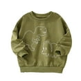 thumbnail image 2 of HAOTAGS Toddler Girls Boys Unisex Sweatshirts, Long Sleeve Casual Fall/Winter Pullover Top Cut Graphic Print Crew Neck Army Green 4 T, 2 of 6