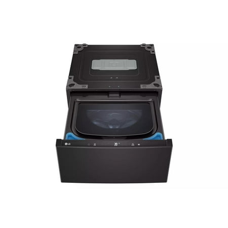 LG - SideKick 1.0 Cu. Ft. High-Efficiency Smart Top Load Pedestal Washer - Black Steel