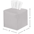 thumbnail image 2 of 2 Pack, Tissue Box Cover Holder, Square Modern PU Leather Tissue Box Holder, Can be Used for Bathroom Dressing Table, Bedside Table, Office Desk & Car, 5"X5"X5", 2 of 6