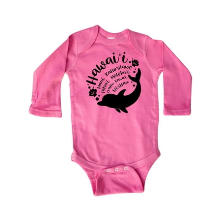 

Inktastic Hawaii Islands with Dolphin Gift Baby Boy or Baby Girl Long Sleeve Bodysuit