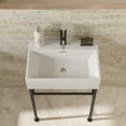 thumbnail image 5 of 24" Bathroom Console Sink with Overflow,Ceramic Console Sink White Basin Black Legs,White Ceramic Bath Faucets Bathroom Vanities, 5 of 8