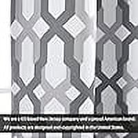 DriftAway Mason Thermal Blackout Grommet Window Curtains Geometric Trellis Pattern 2 Panels 96"L x 52"W Gray