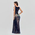 thumbnail image 3 of Sleeveless O-neck Evening Party Dress Shinning Sequins Mermaid Prom Gowns Elegant Slim Robe De Soriee Women Full Dress, 3 of 8