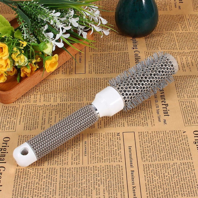 Curling Hair Round Comb, 5 Sizes Style Salon Barber Brushes High Temperature Ceramic Iron Round Comb