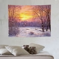 thumbnail image 4 of ONETECH Snow Scene Tapestry Christmas Forest Snow Scene and Sunset Natural Landscape Tapestry 40x30 inches Psychedelic Sky Winter Scenery Tapestries for Living Room Party Decor Blanket, 4 of 7