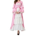 thumbnail image 4 of VOGUES Renaissance Costume Women Court-Style Princess Dress Pink L Festival Outfits For Women, 4 of 4