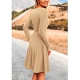 thumbnail image 2 of Vestido PRETTYGARDEN de otoño con manga larga, tejido acanalado y corte en A, 2 of 8