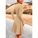thumbnail image 2 of Vestido PRETTYGARDEN de Punto Acanalado Manga Larga Línea A XL Beige, 2 of 8