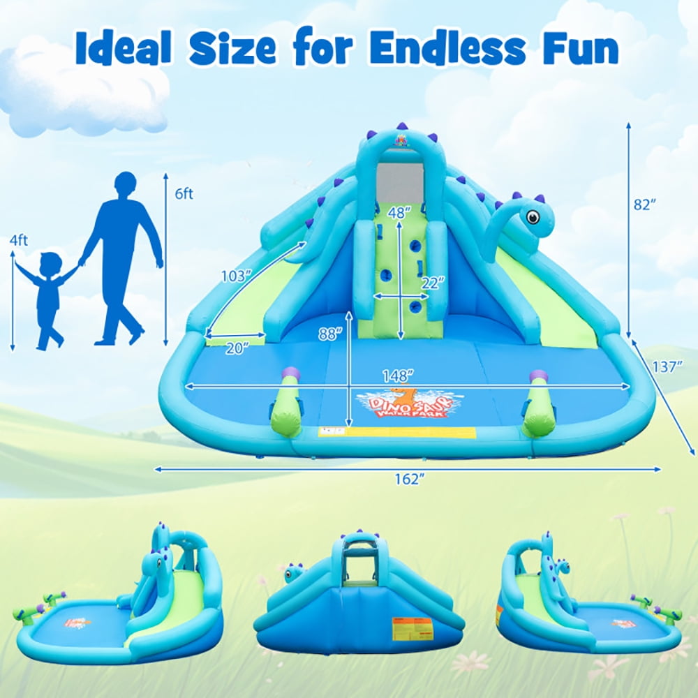Barara King Bounce House, Inflatable Bounce House,Inflatable Water Slide with Dual Slides and Large Splash Pool (Without Blower)