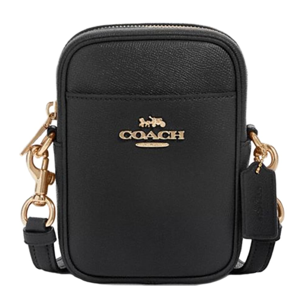 NWT COACH Phoebe Crossbody Shoulder Mini Bag Black Gold Logo Phone Case F80589 - 0 ...