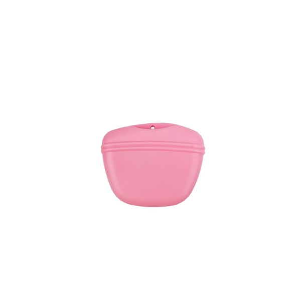 Methold Bolsa de silicona para aperitivos de mascotas, portátil, reutilizable, Flexible, recargable, para entrenamiento al aire libre, bolsa de Suministros para perros Rosado Methold PT004400-02