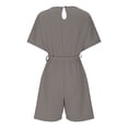 thumbnail image 6 of Yuanlook Women's Tie-Waist Romper, Boat Neck Dolman Sleeve Casual Playsuit, 6 of 6