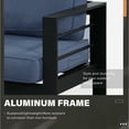 thumbnail image 2 of CozyHom 2 Pcs Indoor Outdoor Patio Aluminum Armchair Sofa Furniture Sets, Outdoor Metal Couch Cozy Chair Garden Armchair Aluminum Armchair Individual Sofa With Cushions, Blue, 2 of 7