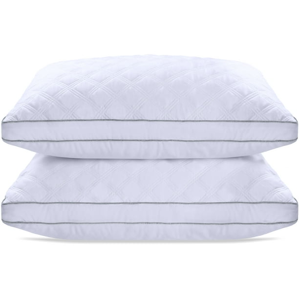 Pillows For Bed King Pillows Set of 2 Pack, Diamond Quilted Bed Pillows