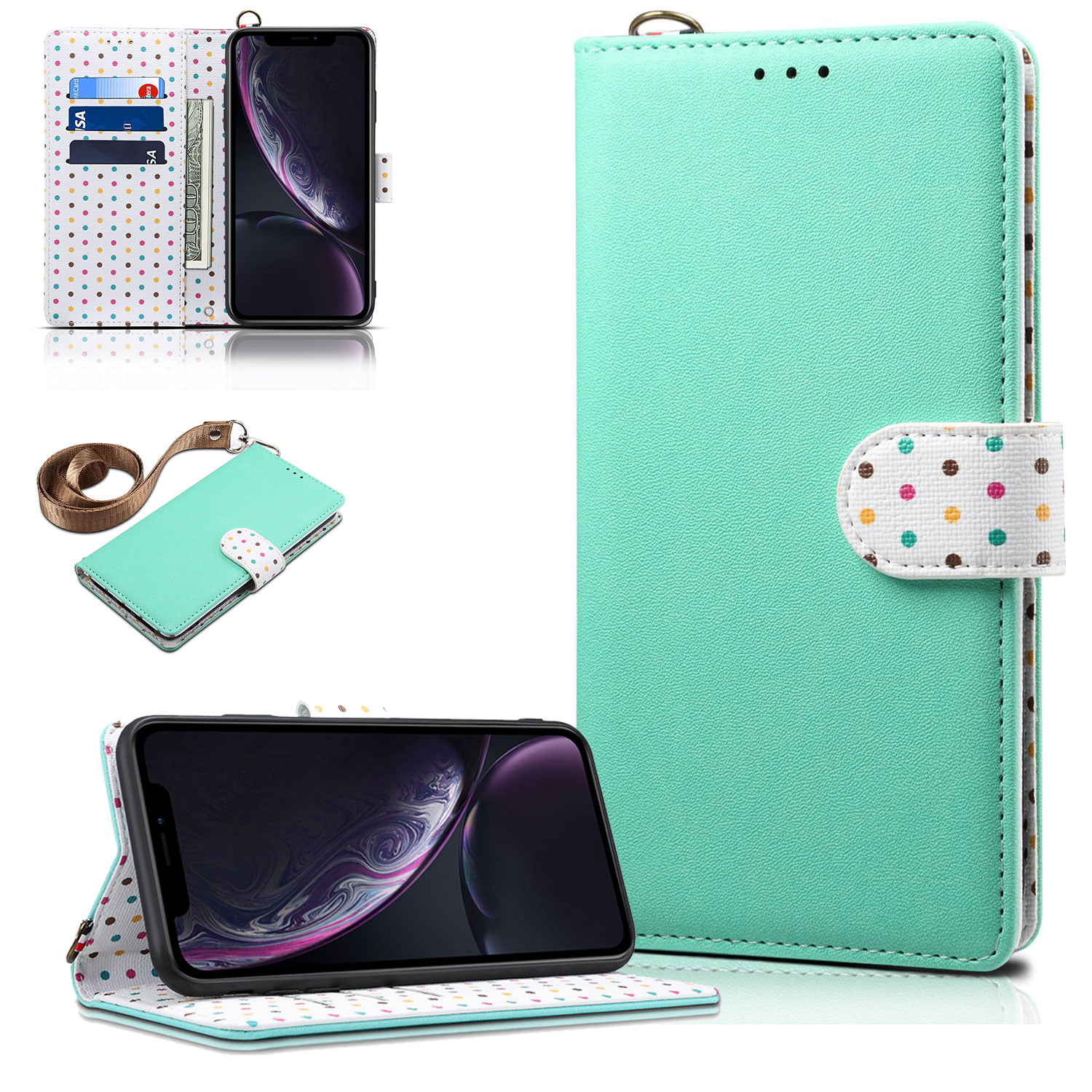Cover for Samsung Galaxy Note10 Leather Card Holders Cell Phone Cover Extra-Durable Business Kickstand with Free Waterproof-Bag Samsung Galaxy Note10 Flip Case