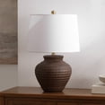 thumbnail image 3 of Safavieh Ledger 22.5 in. Textured Ceramic Table Lamp, Brown, 3 of 5