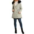 thumbnail image 2 of INSPIRE CHIC Women's Hooded Vegan Down Faux Fur Mid Length Parka Jacket Gray S, 2 of 6
